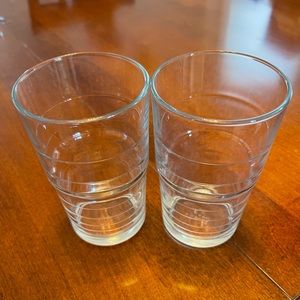 IKEA GLASSES. Set of 2. Beautiful clear glass Svepa 10 oz flat tumblers.